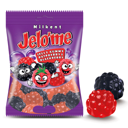 Jelo'me Fruit Flavored  Gummy Raspberry & Blackberry Candy