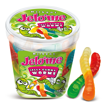 Jelo'me Fruit Flavored Gummy Worms Candy