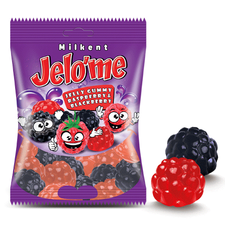 Jelo'me Fruit Flavored  Gummy Raspberry & Blackberry Candy