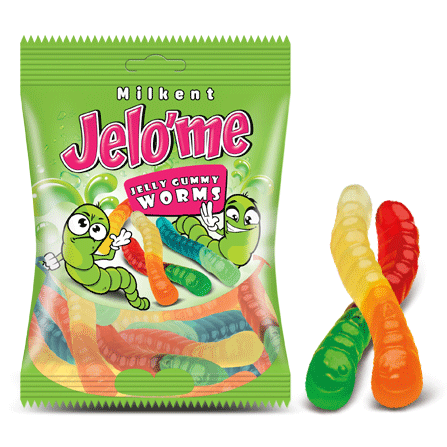 Jelo'me Meyve Aromalı Solucan Şekilli Yumuşak Şeker